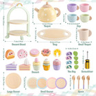 Wooden Tea Party Set For Girls  Pretend Play Kitchen Toys  Gift For Kids 3-6