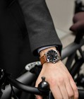 Stuhrling Men s Steel Riveted Tan Leather Strap Japan Quartz Aviation Watch