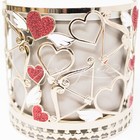 Bath   Body Works Large Candle Holder Gold Red Hearts Arrow Valentine s Day New