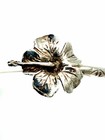 Vintage Trinidad West Indian Sterling Silver Hibiscus Flower Bangle Bracelet