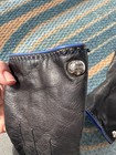 Coach Black Leather Gloves With Cashmere Lining   Blue Trim Size 7 5
