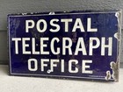 Early 1900s Postal Telegraph Office Flange Porcelain-enameled Iron Sign-new York