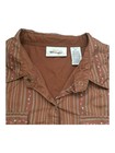 Vtg Wrangler Wrancher Brown Shirt Womens L Brass Snap Western Sleeveless Floral