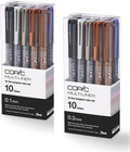 Multiliner Set  10-pen Complete Color Set - 0 1mm  Water-based Pigment