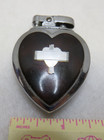 Vtg Ronson 1937 Heart Table Lighter Art Deco Heart Within A Heart No Monogram 