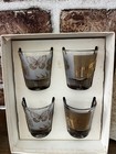 Vintage Federal Glass Company Golden Meadow Shot Glass Set In Original Box Mcm