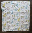 Vintage Baby Crib Blanket 42  X 44  Animals Pastel Bunny Butterfly Nursery