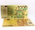 1 Set Lot 8 Pcs Gold Euro Paper Money Banknote Crafts Collection Game Gift Prop