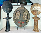 Lot Of 3 Vintage African Hand-carved Akuaba Fertility Dolls  ghana   Face Plaque