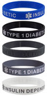  type 1 Diabetic Insulin Dependent  Medical Alert Id Silicone Wristbands 5 Pack