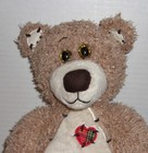 First   Main Tender Teddy Bear Plush Stuffed Animal Cream Patchwork Heart 12 