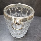 Vintage Crystal Ice Bucket Silver Plated 1940   s