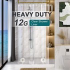 Heavy Duty Shower Curtain Liner 36x72 Clear Plastic 12 Gauge With Weighted Stone