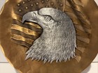 Vtg Wendell August Forge Bald Eagle   Flag 6  Bronze   Pewter Two Color Plate