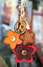 Nwt Coach Wildflower Mix Bag Charm Keychain 2803 In Electric Pink Multi Leather