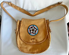     vintage Native American Indian Handmade Leather Hide Purse Beaded Whipstitch