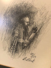 Vintage Jewish Rabbi Praying Torah Art Judaica Hebrew Jerusalem Judaism Israel