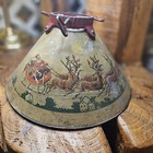 Noma Vintage Metal Christmas Tree Stand Santa Claus   Reindeer Graphics
