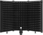 Microphone Isolation Shield  Foldable Mic Shield With Triple Sound Insulation   