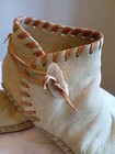 Vintage Navajo Handmade Moccasins Leather Antler Women s Size 7 Aprx 