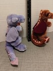 Vtg 1983 Dakin Lot X2 Dragons Plush 9  Red   Purple Stuffed Toys