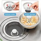 2 Pack Kitchen Sink Strainer Basket With Handle   Stopper Stainless Steel Drain 