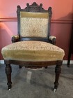 Antique Eastlake Victorian Parlor Chairs Late 19th Century With Casters Set Of 2