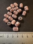 20 Chevron Glass Trade Beads  b1061 - Handmade Indian Rare 10mm Grey