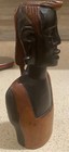 African Statue Hand Carved African Man Ebony Wood Sculpture Statue Bust Vintage
