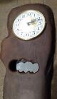 Vintage Large Hand Crafted Slab Wood Pendulum Wall Clock very Cool   