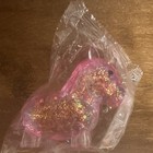 Pink Gold Glitter Gel Squeeze Toy Stress Reliever 4x2x3 In 2 Oz