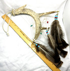 Native American Antler Dream Catcher  19 x8 5   Turquoise  Cherokee  Coa  Adc34