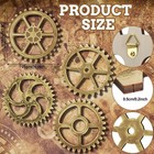 Yulejo Wooden Industrial Steampunk Style Gear Wheel Wall Decoration 10 Inch Gold