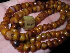 Nepal Tibet Buddhist 108 Miter Cut Drum Shaped Yak Bone Mala Prayer Beads  s9 