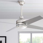 Mercer 52 In  Led Indoor Brushed Nickel Ceiling Fan With Light Kit And Remote Co