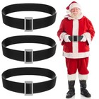 3pcs Black Santa Claus Belt Adjustable Santa Claus Waistband Santa Suit Belt 