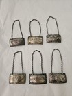 Set 6 Antique Sterling 925 Stieff Williamsburg 1  Decanter Labels 72 9 Grams