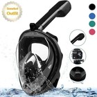 180   Full Face Scuba Snorkel Diving Mask Anti-fog Anti-leak Full View L-xl Black