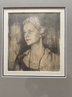 Fine Antique C1930s Realism Portrait Woman Pencil Drawing Signed Mystery Artist