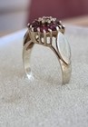 Vintage Sterling Silver Victorian-edward Real Diamond   Ruby Retro Ring Size N