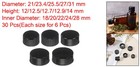 30 Pcs Phenolic Resin Cover  18 20 22 24 28mm Poly Seal Screw Caps  Black