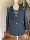 Nolan Miller Dynasty Collection Beaded Wool Black Jacket   Cami Sz 12 Vtg 80s Ar