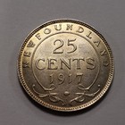 1917-c Canada newfoundland 25c Cents  1734 Asw - Au - Km17 - Sku-q3798