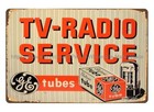 Reproductions General Electric Tv Radio Service Tubes Dealer Shop Metal Tin Sign