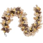 Fall Garland - 6 Ft Maple Leaf Garland With Pinecones - Fall Acorn Leaf 