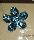 Teal Aqua Gemstone Lindsay Phillips Interchangeable Shoe Snaps New Old Stock