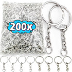 Silver Plated Metal Blank Keyring Keychain Split Ring Keyfob Key Holder Rings Wo
