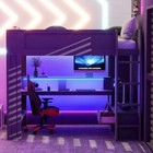 Gaming Loft Bed With Desk And Storage Shelves Twin Full Size Kids Loft Bunk Beds