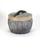 Antique Chinese Qing Guangxu Yizhaofeng Drum Form Zisha Purple Clay Tea Caddy