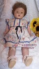 Antique Oddity Doll Creepy Xl Composition Toy Blue Rose Vintage Dress 21 